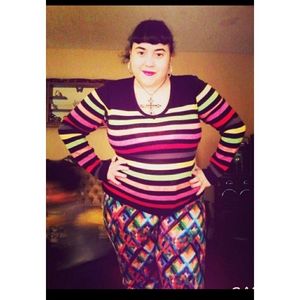 🌈Rainbow Striped long sleeves Top W/ 🌈 pants